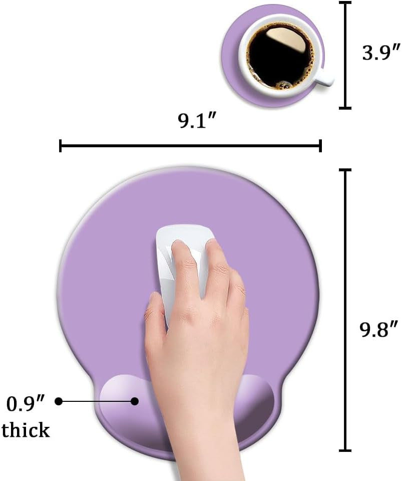 Ergonomic Mouse Pad with Wrist Support, Cute Wrist Pad with Non-Slip Rubber Base for Computer, Laptop, Home Office Gaming, Working, Easy Typing & Pain Relief,Clove Purple